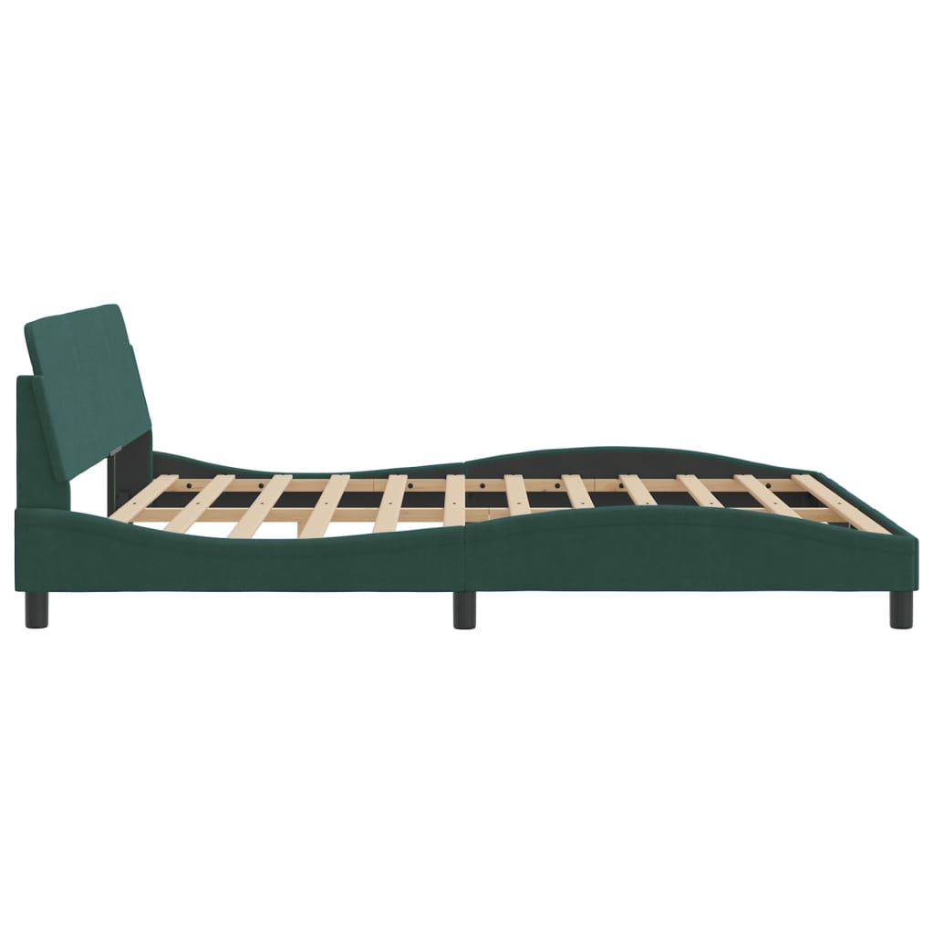 Cadre de lit sans matelas vert foncé 180x200 cm velours - XIOS