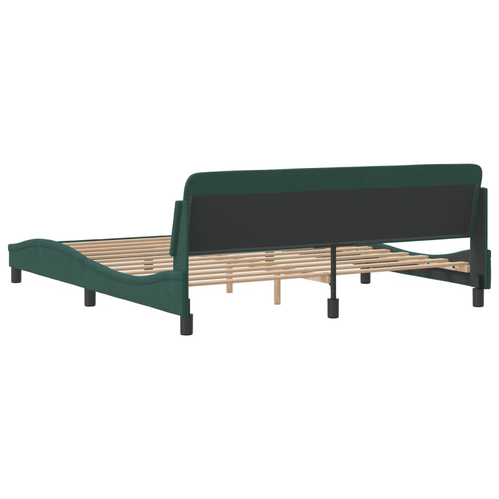 Cadre de lit sans matelas vert foncé 180x200 cm velours - XIOS