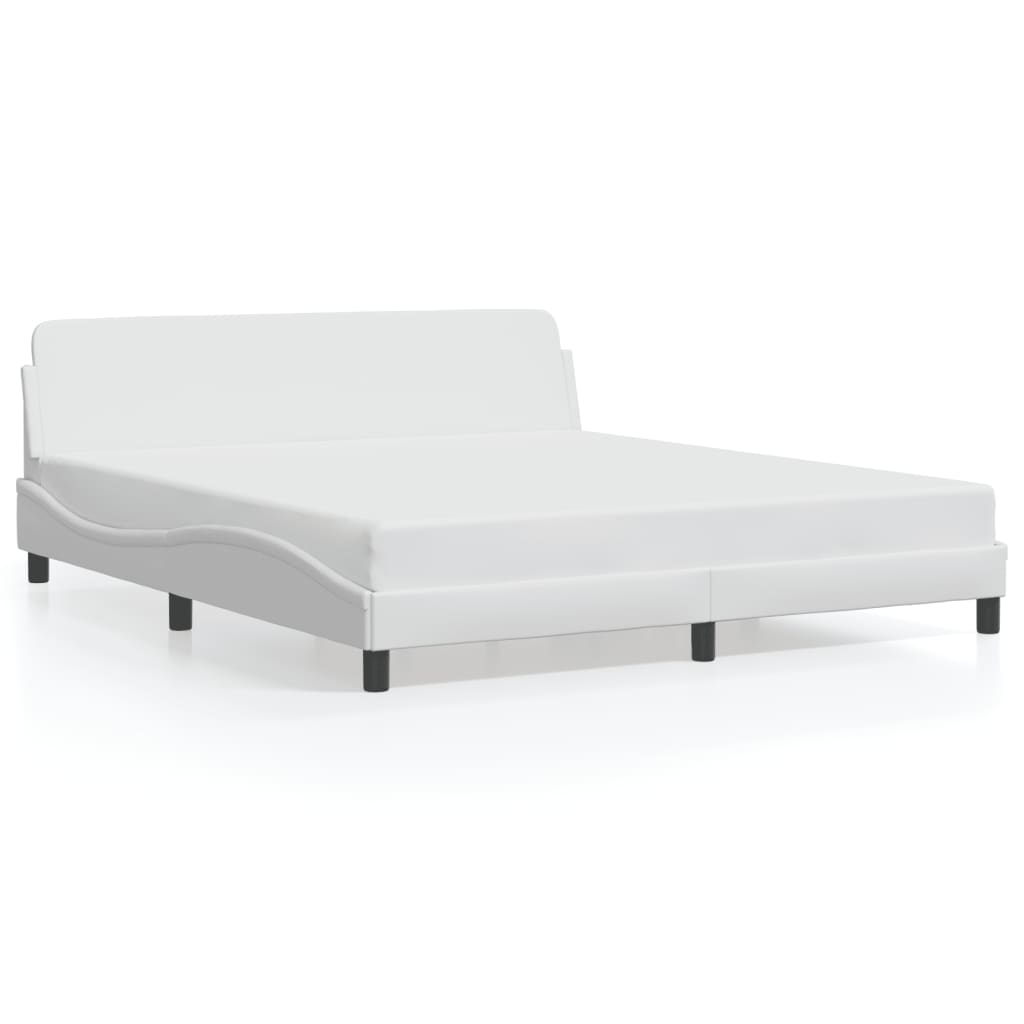 Cadre de lit sans matelas blanc 180x200 cm similicuir - XIOS