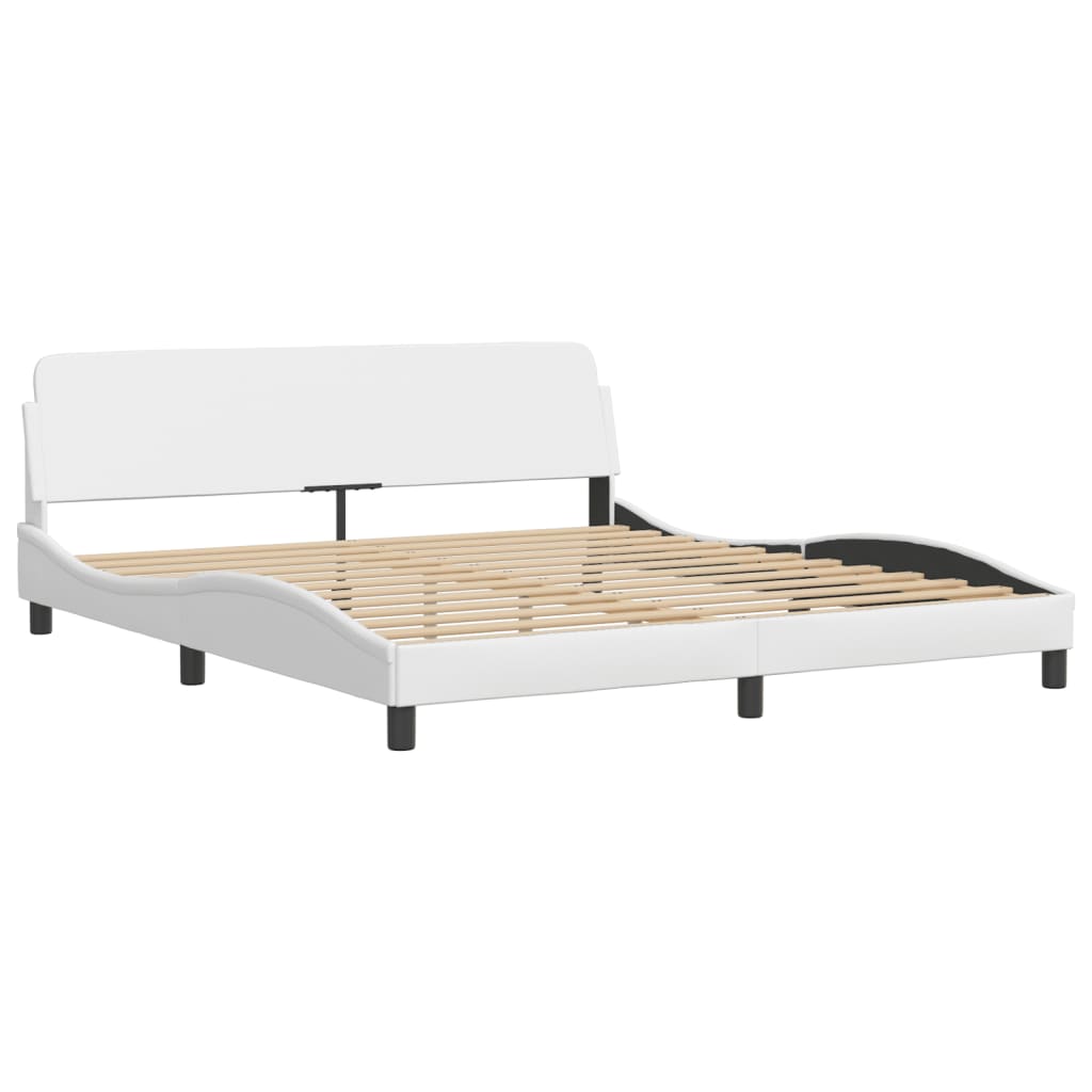 Cadre de lit sans matelas blanc 180x200 cm similicuir - XIOS