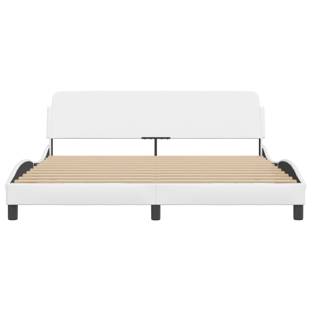Cadre de lit sans matelas blanc 180x200 cm similicuir - XIOS