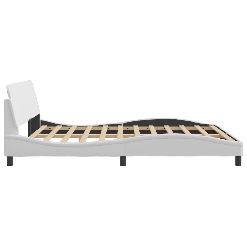 Cadre de lit sans matelas blanc 180x200 cm similicuir - XIOS