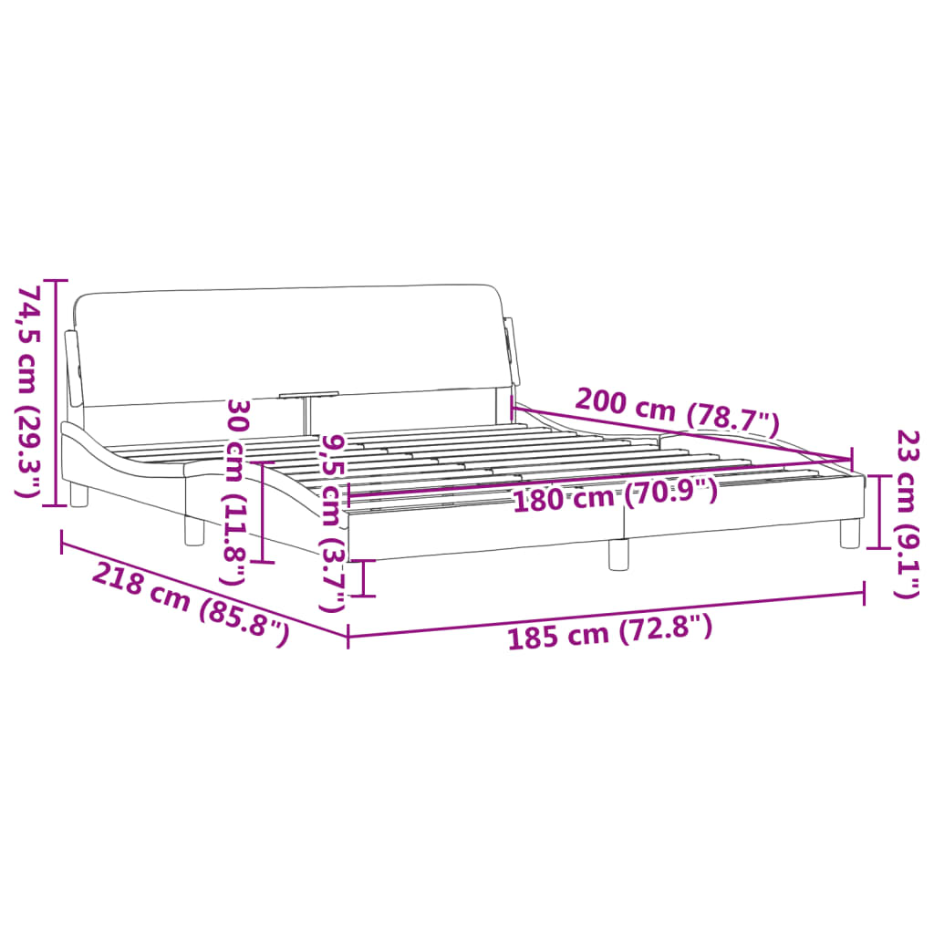 Cadre de lit sans matelas blanc 180x200 cm similicuir - XIOS