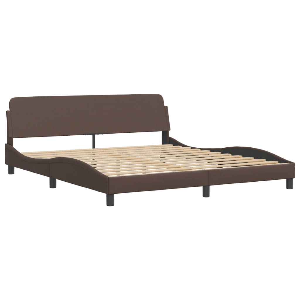 Cadre de lit sans matelas marron 180x200 cm similicuir - XIOS