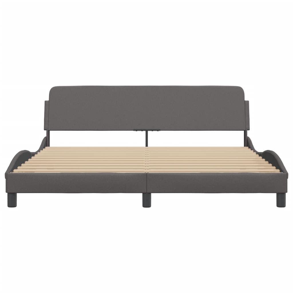Cadre de lit sans matelas gris 180x200 cm similicuir - XIOS