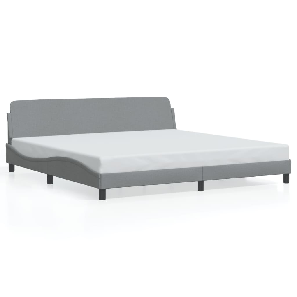 Cadre de lit Dover gris clair 200x200 cm tissu - XIOS
