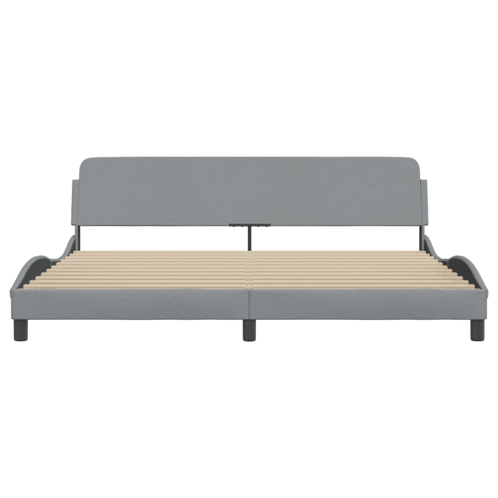 Cadre de lit Dover gris clair 200x200 cm tissu - XIOS