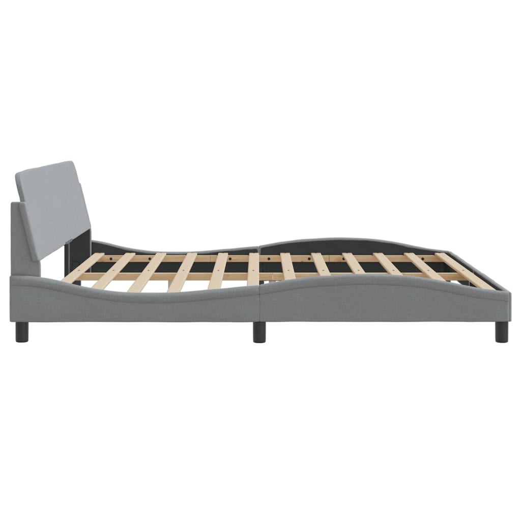 Cadre de lit Dover gris clair 200x200 cm tissu - XIOS
