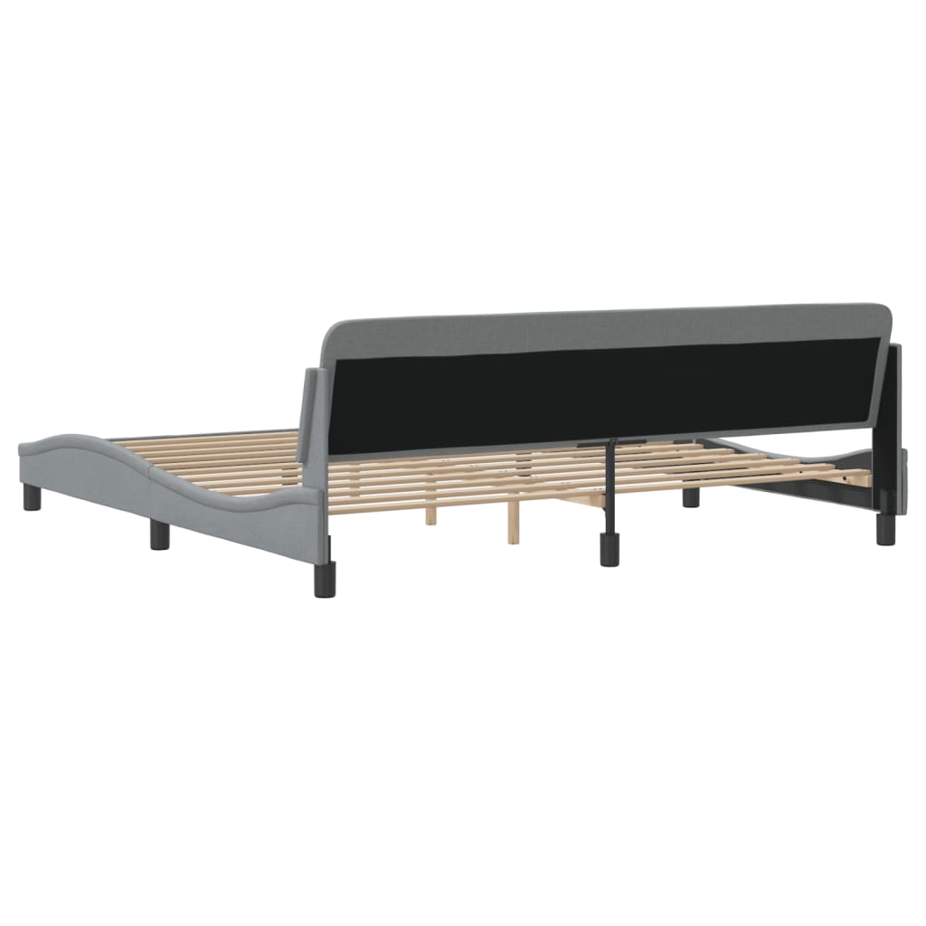 Cadre de lit Dover gris clair 200x200 cm tissu - XIOS