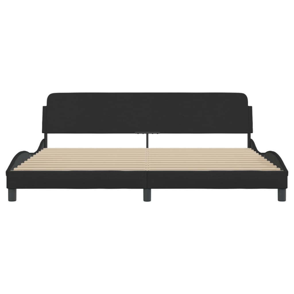 Cadre de lit sans matelas noir 200x200 cm tissu - XIOS