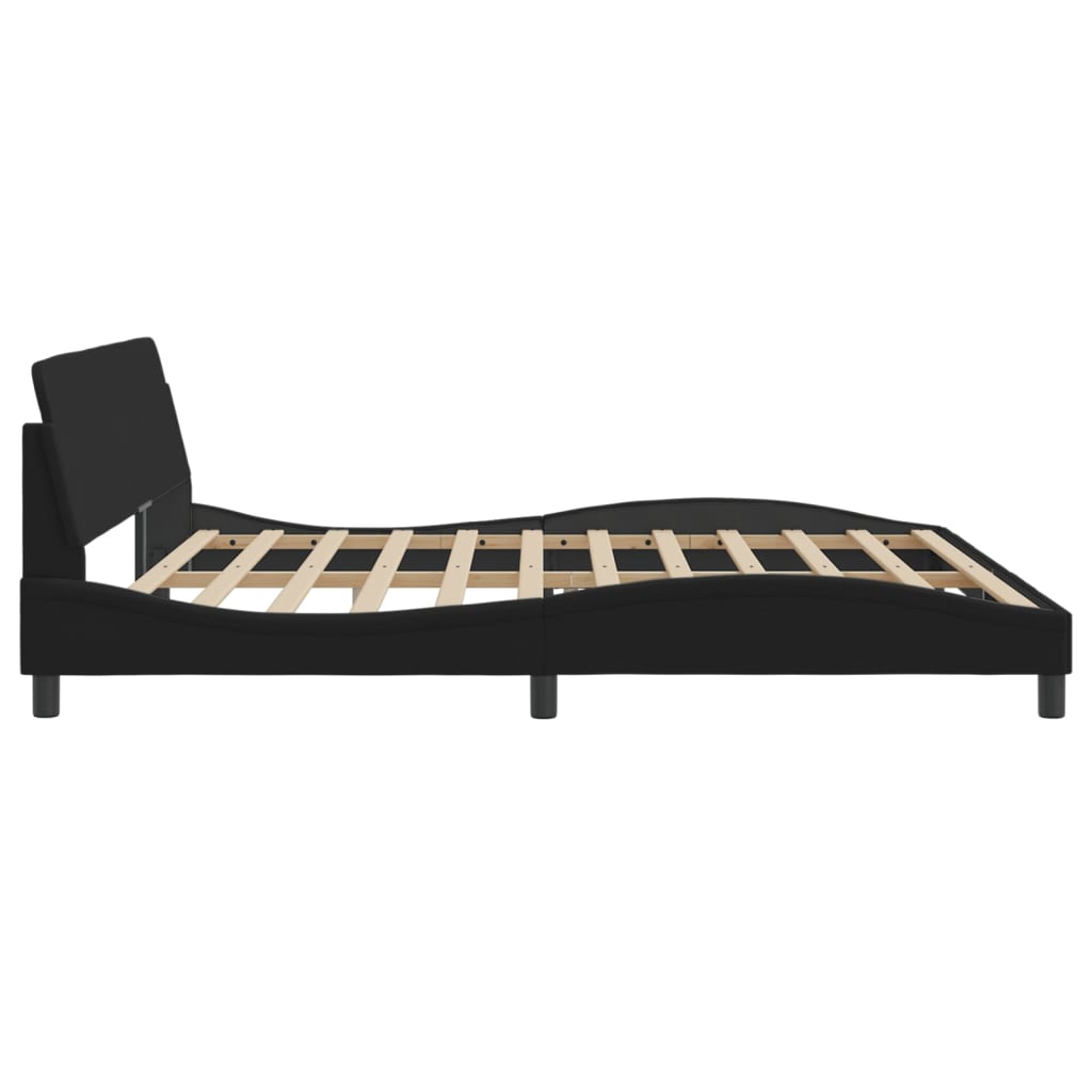 Cadre de lit sans matelas noir 200x200 cm tissu - XIOS