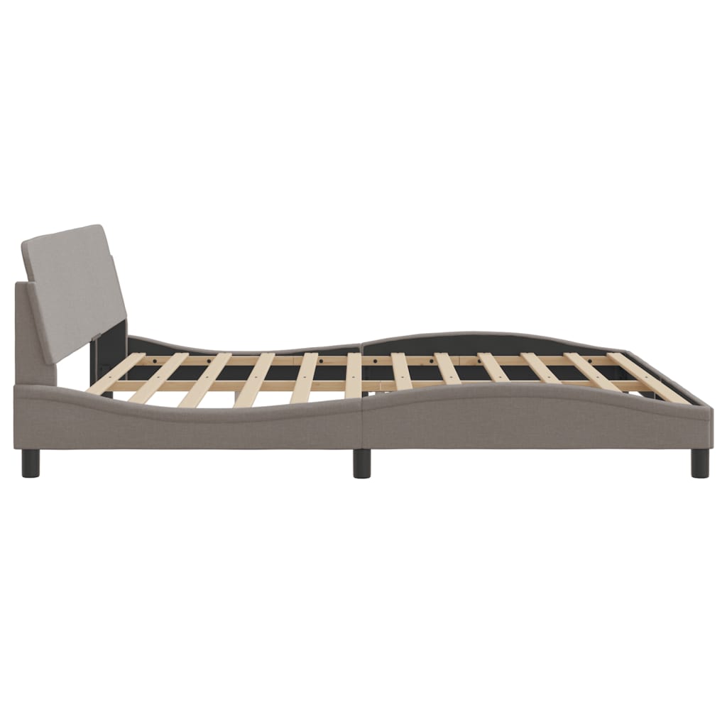 Cadre de lit sans matelas marron foncé 200x200 cm tissu - XIOS