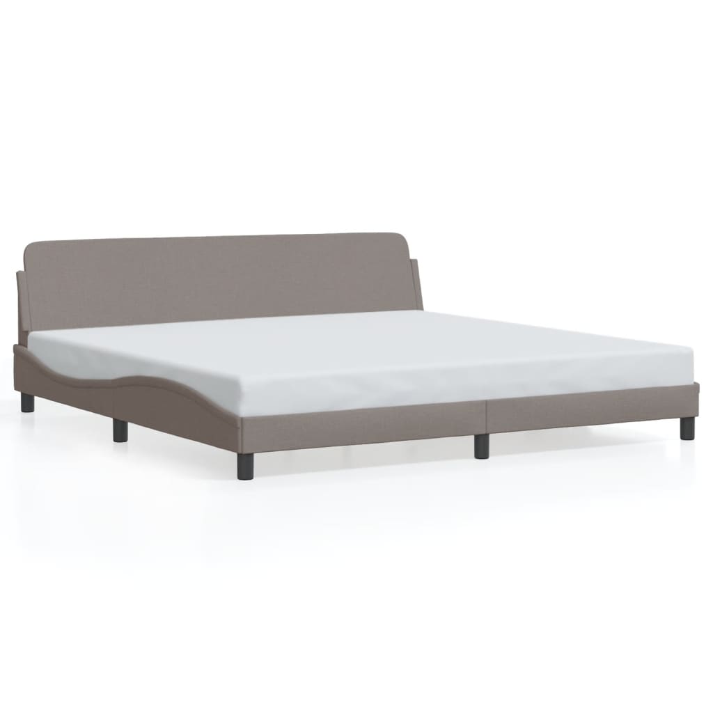 Cadre de lit sans matelas taupe 200x200 cm tissu - XIOS