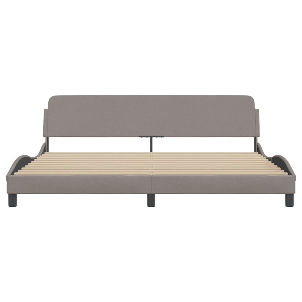 Cadre de lit sans matelas taupe 200x200 cm tissu - XIOS