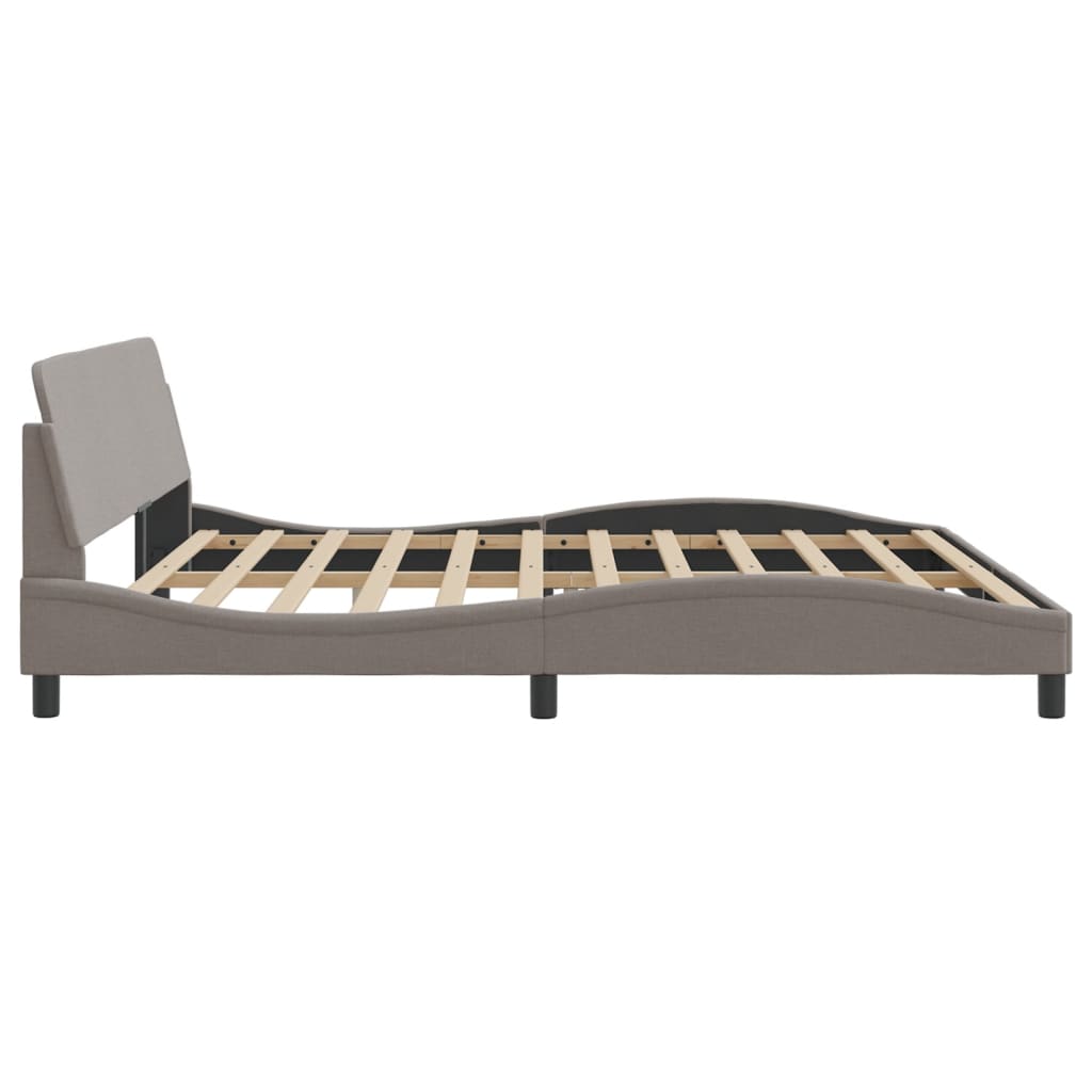 Cadre de lit sans matelas taupe 200x200 cm tissu - XIOS