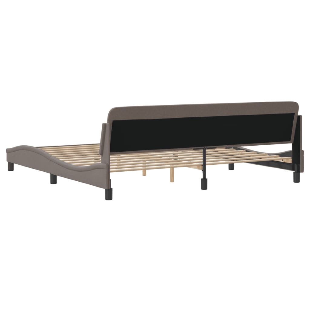 Cadre de lit sans matelas taupe 200x200 cm tissu - XIOS