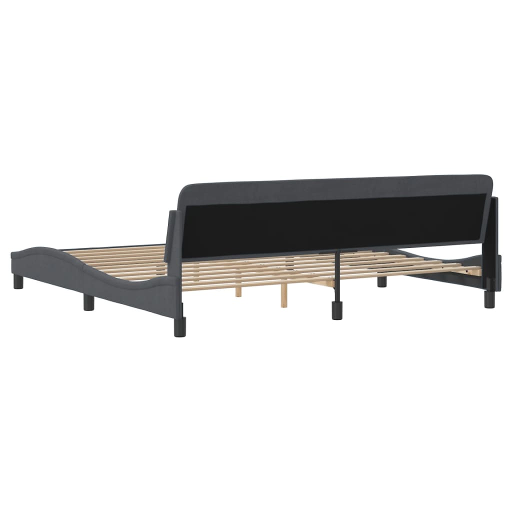 Cadre de lit Dover gris foncé 200x200 cm velours - XIOS