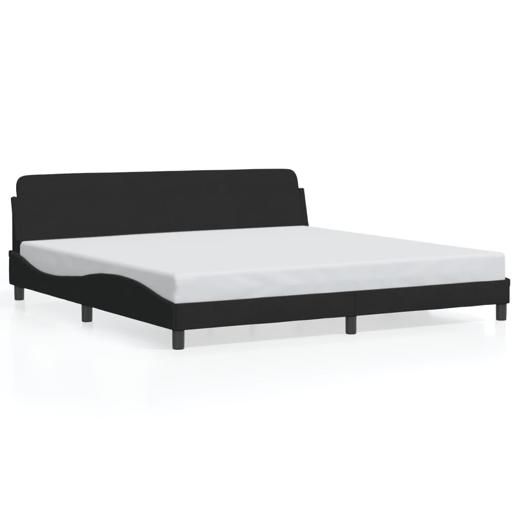 Cadre de lit sans matelas noir 200x200 cm velours - XIOS
