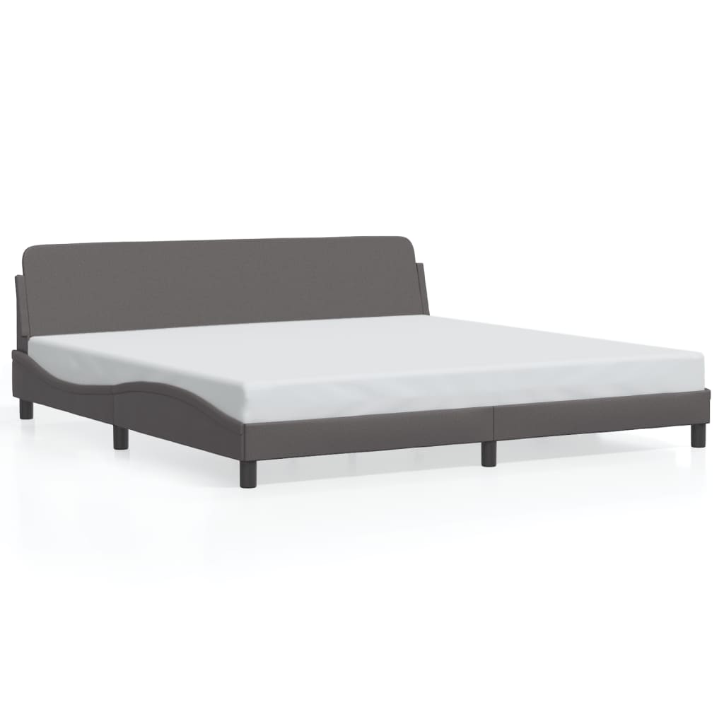 Cadre de lit Dover gris 200x200 cm similicuir - XIOS