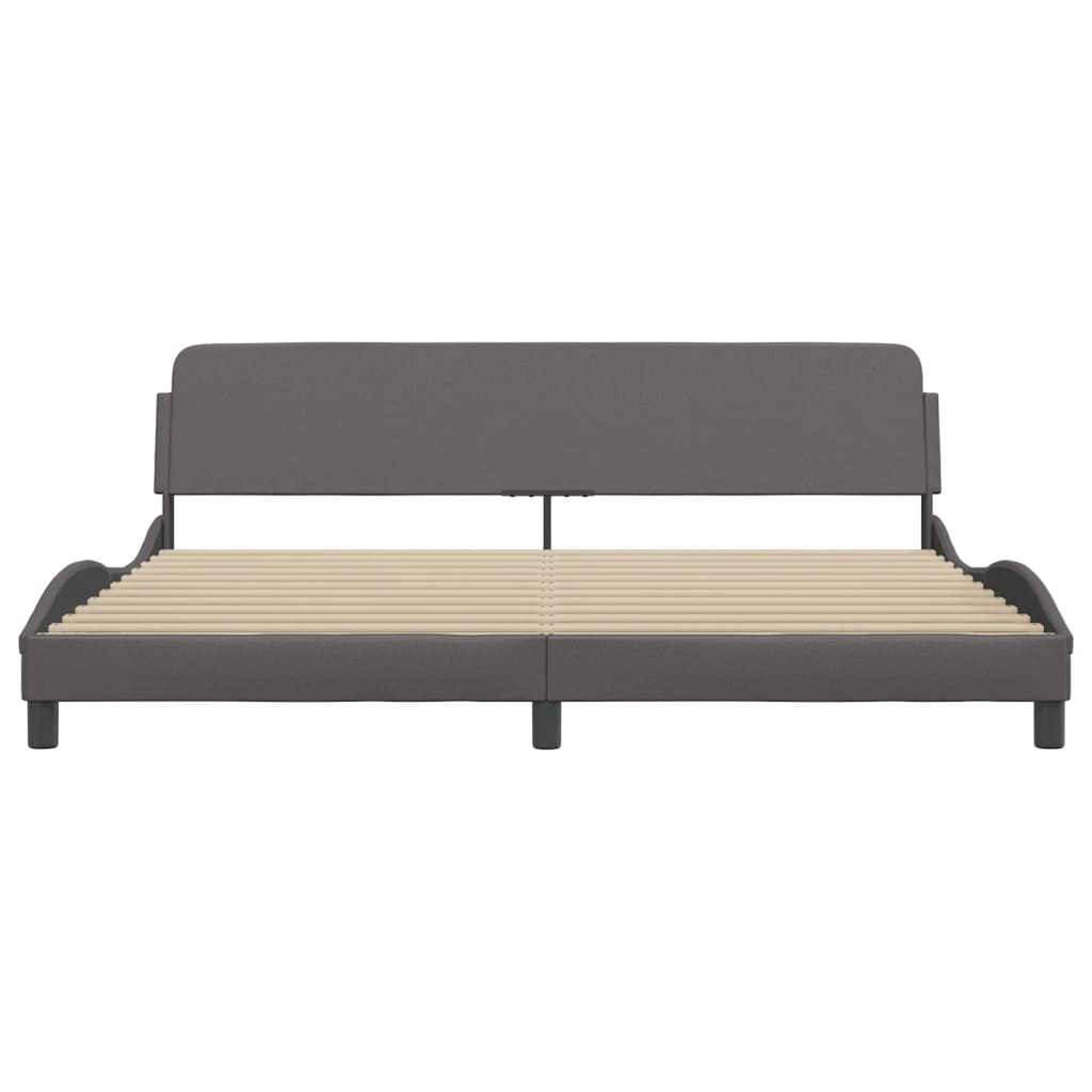Cadre de lit Dover gris 200x200 cm similicuir - XIOS
