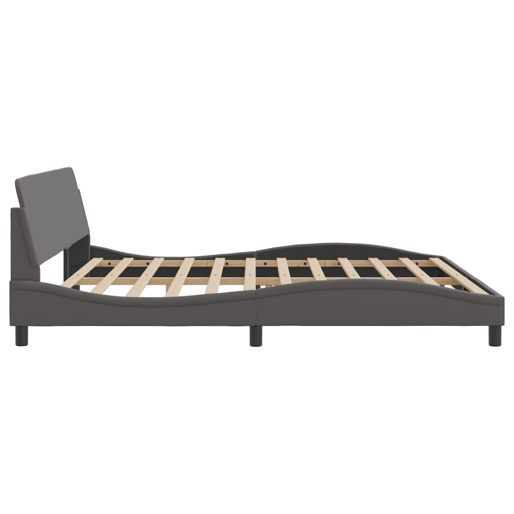 Cadre de lit Dover gris 200x200 cm similicuir - XIOS