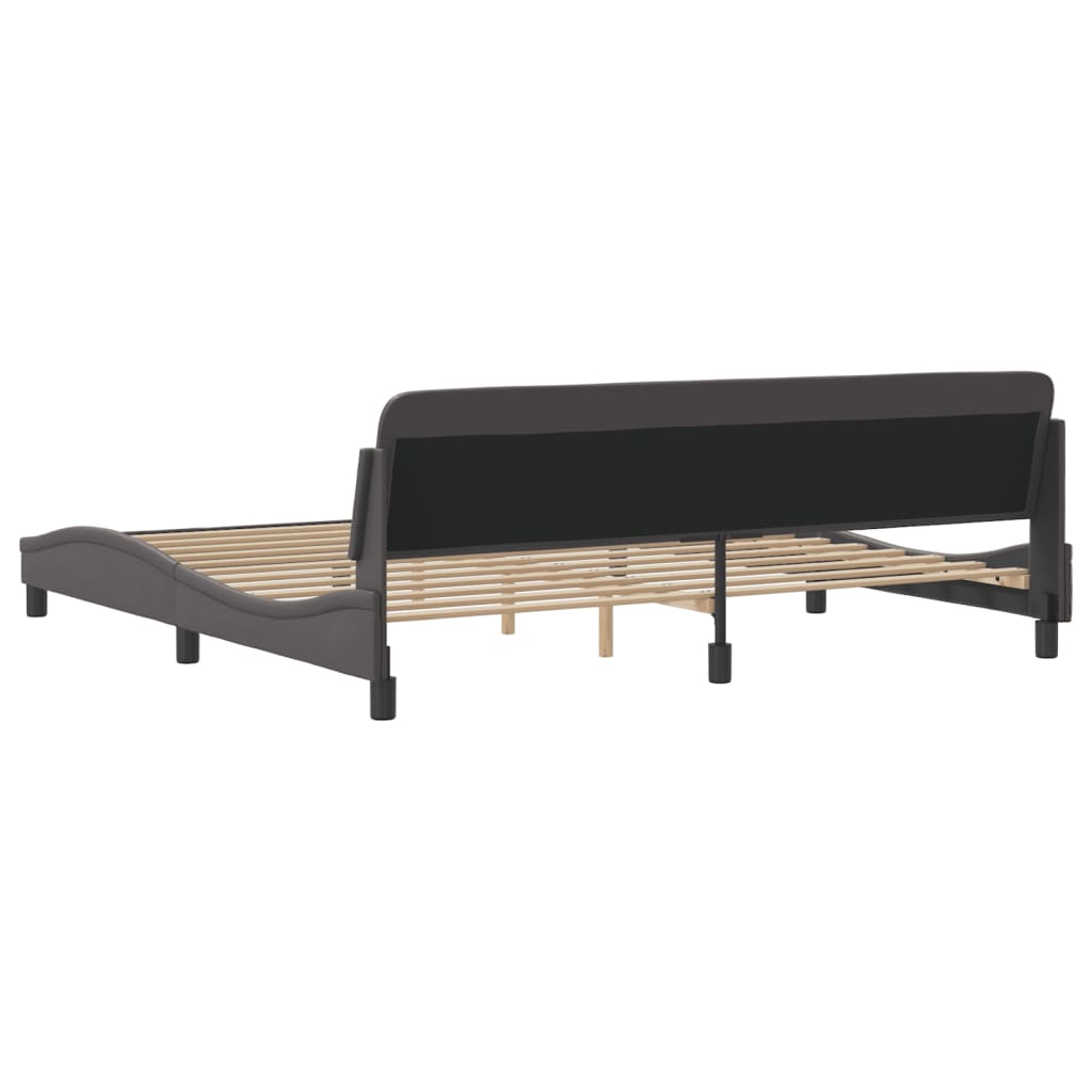 Cadre de lit Dover gris 200x200 cm similicuir - XIOS