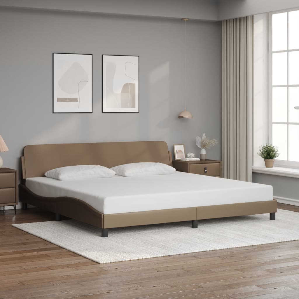 Cadre de lit sans matelas cappuccino 200x200 cm similicuir - XIOS