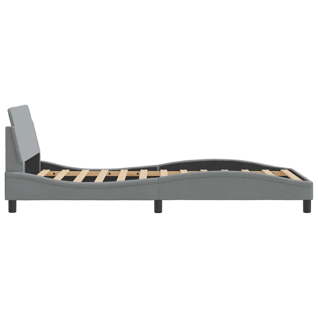 Cadre de lit Dover gris clair 100x190 cm tissu - XIOS