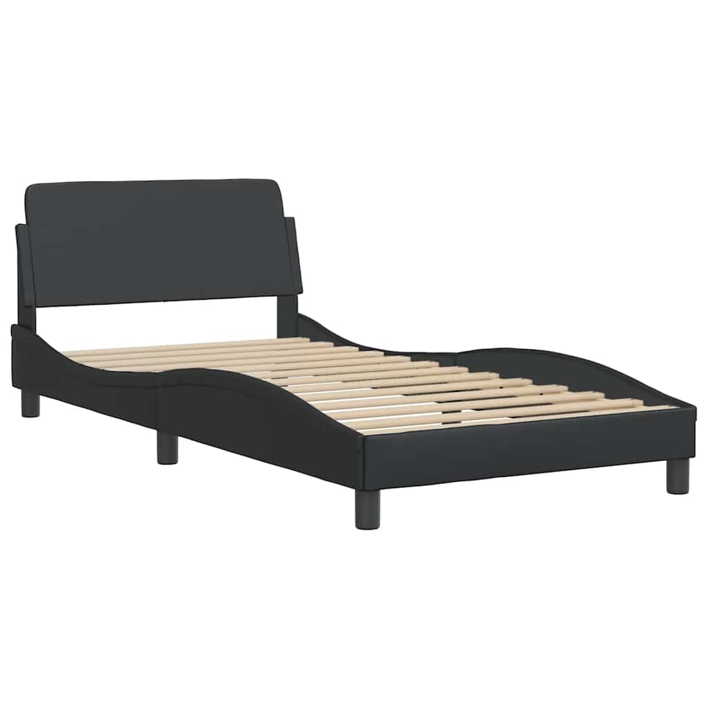 Cadre de lit Dover noir 100x190 cm similicuir - XIOS