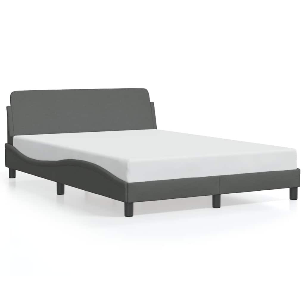 Cadre de lit Dover gris foncé 137x190 cm tissu - XIOS