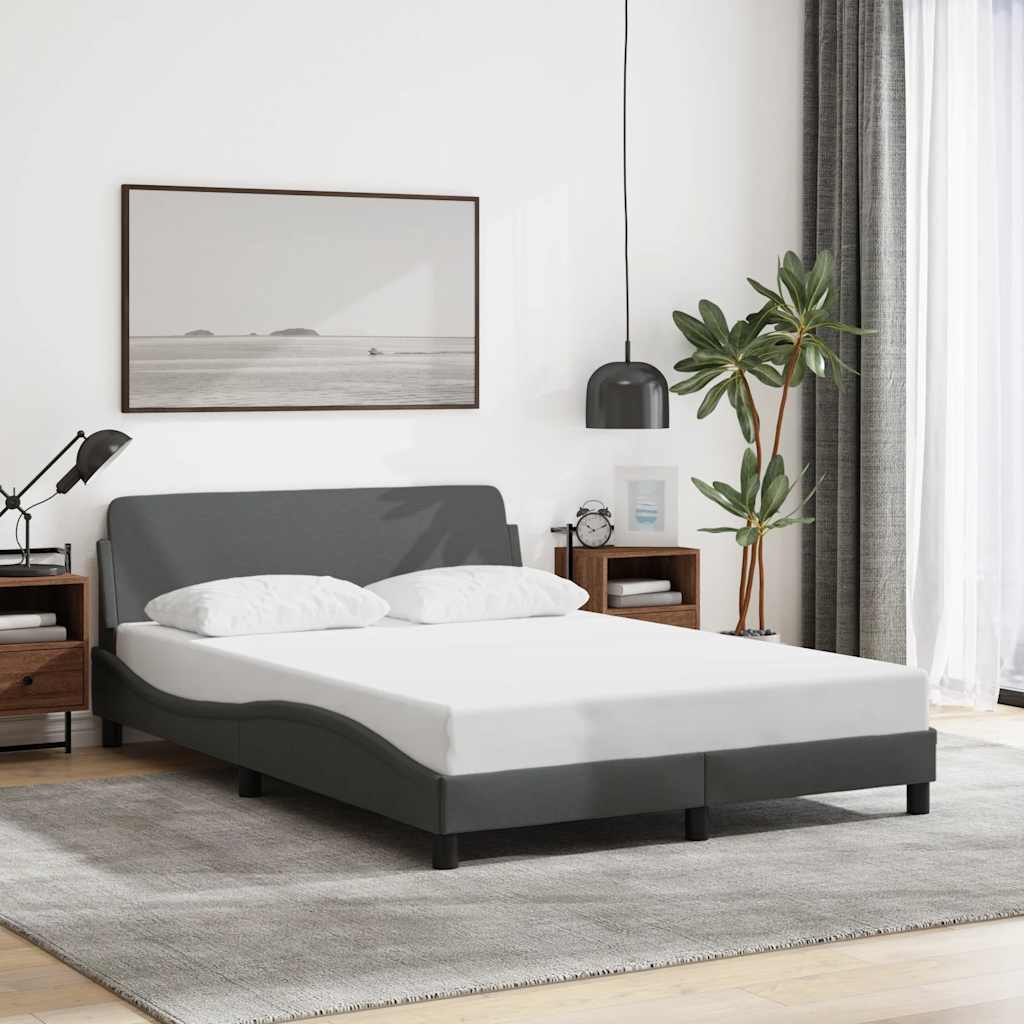 Cadre de lit Dover gris foncé 137x190 cm tissu - XIOS
