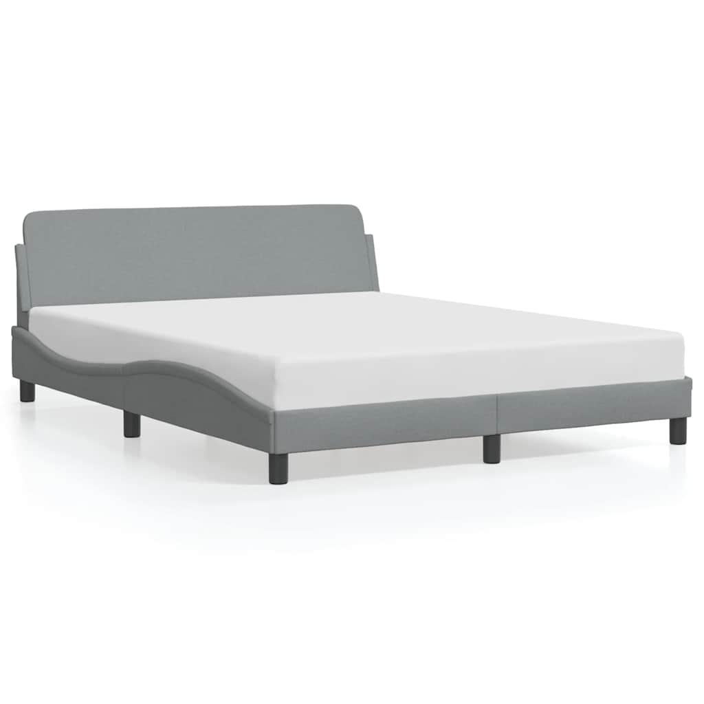 Cadre de lit Dover gris clair 152x203 cm tissu - XIOS