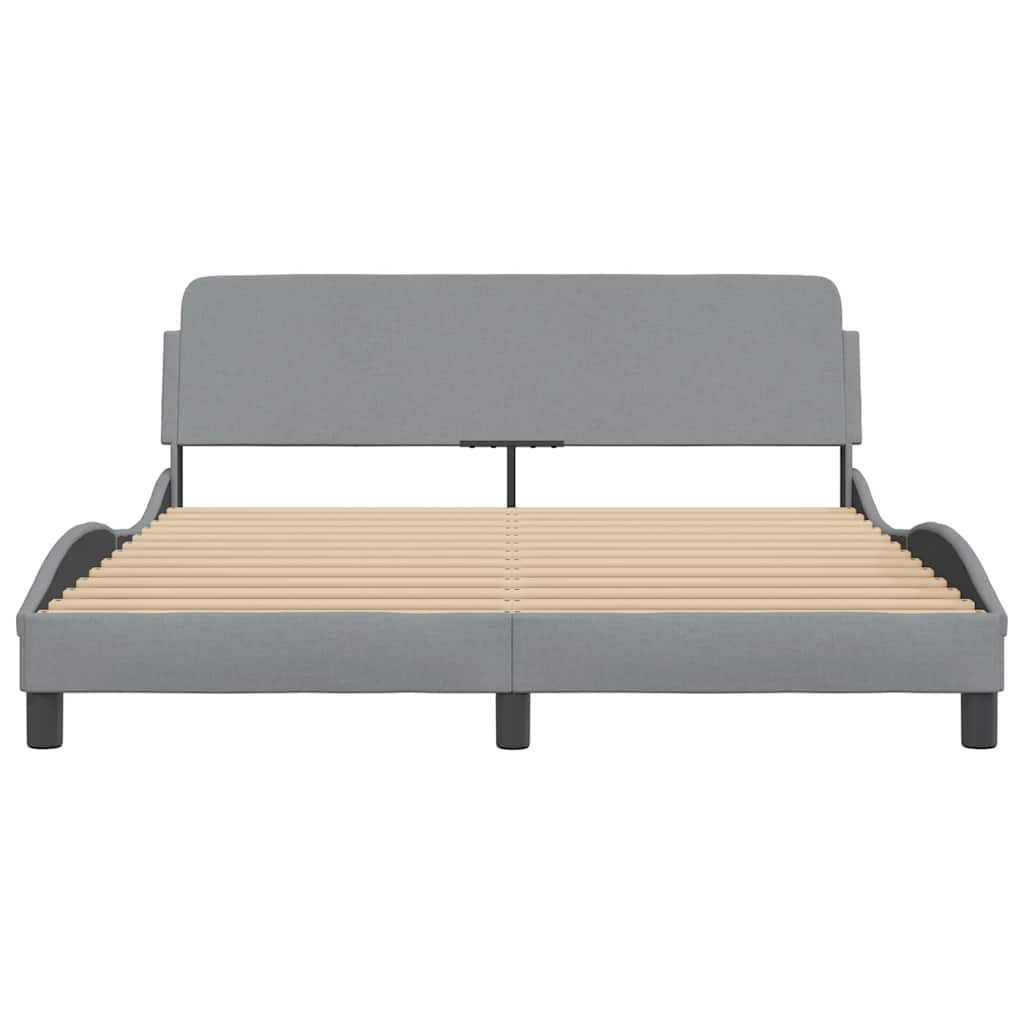 Cadre de lit Dover gris clair 152x203 cm tissu - XIOS
