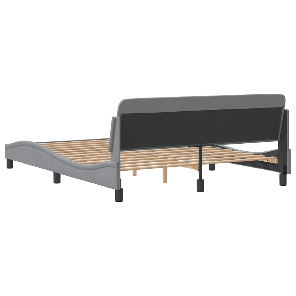 Cadre de lit Dover gris clair 152x203 cm tissu - XIOS