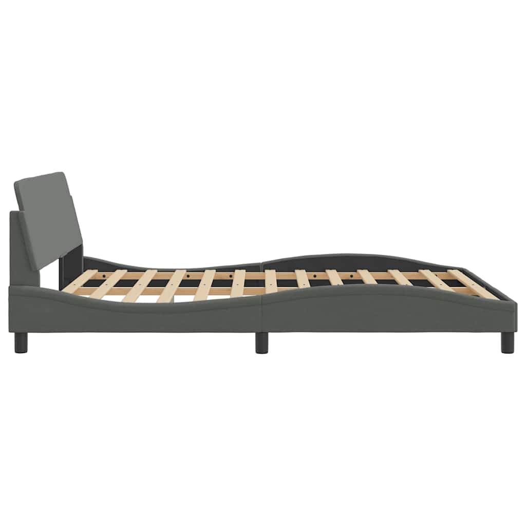 Cadre de lit Dover gris foncé 152x203 cm tissu - XIOS