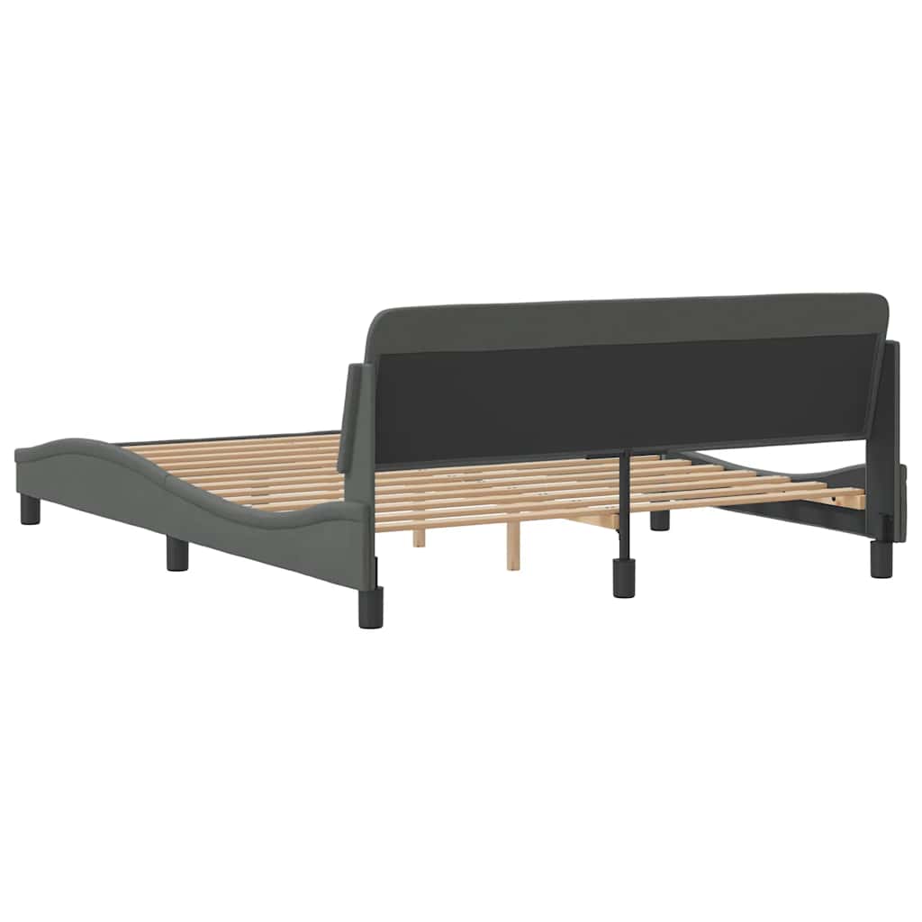 Cadre de lit Dover gris foncé 152x203 cm tissu - XIOS
