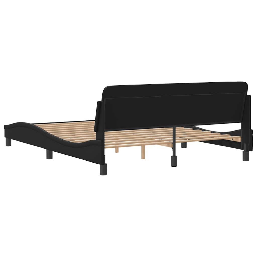 Cadre de lit Dover noir 152x203 cm similicuir - XIOS