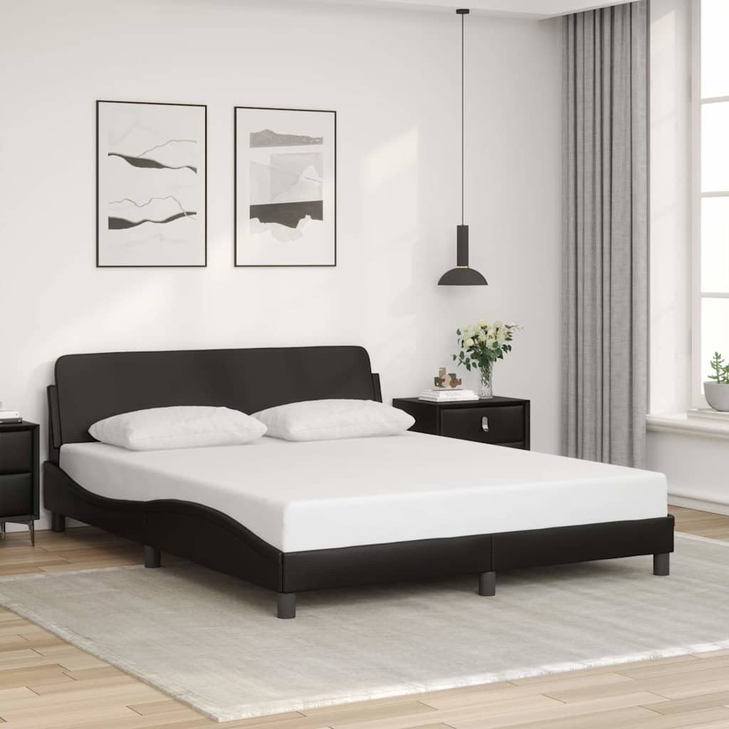 Cadre de lit Dover noir 152x203 cm similicuir - XIOS