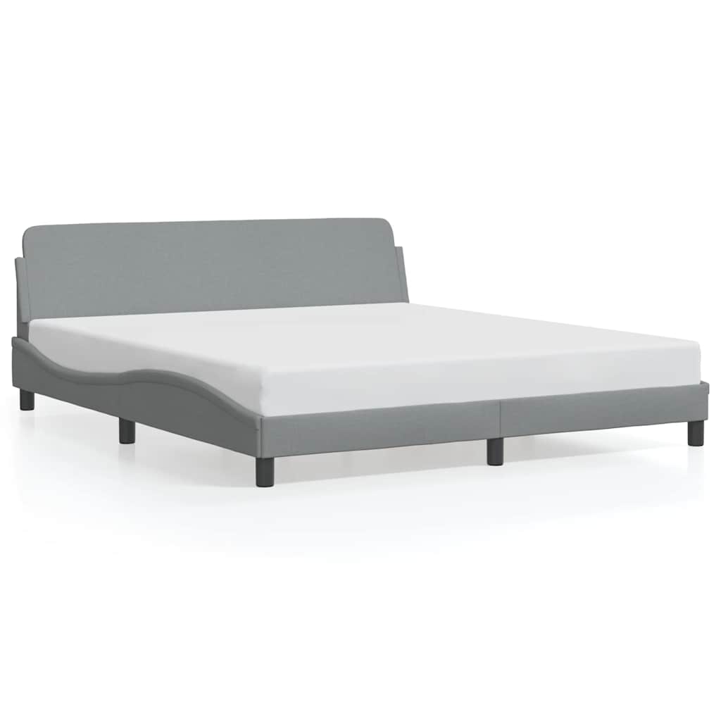 Cadre de lit Dover gris clair 183x213 cm tissu - XIOS
