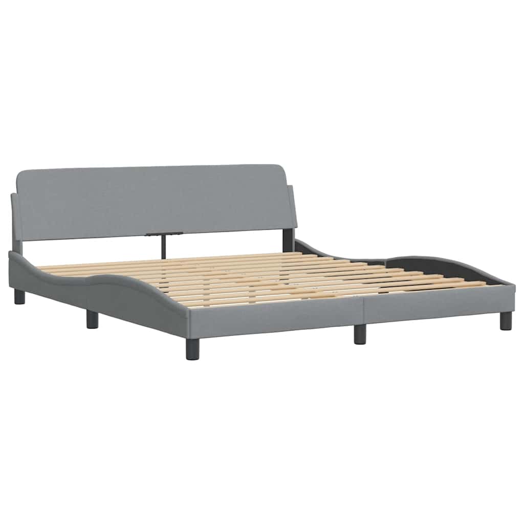 Cadre de lit Dover gris clair 183x213 cm tissu - XIOS