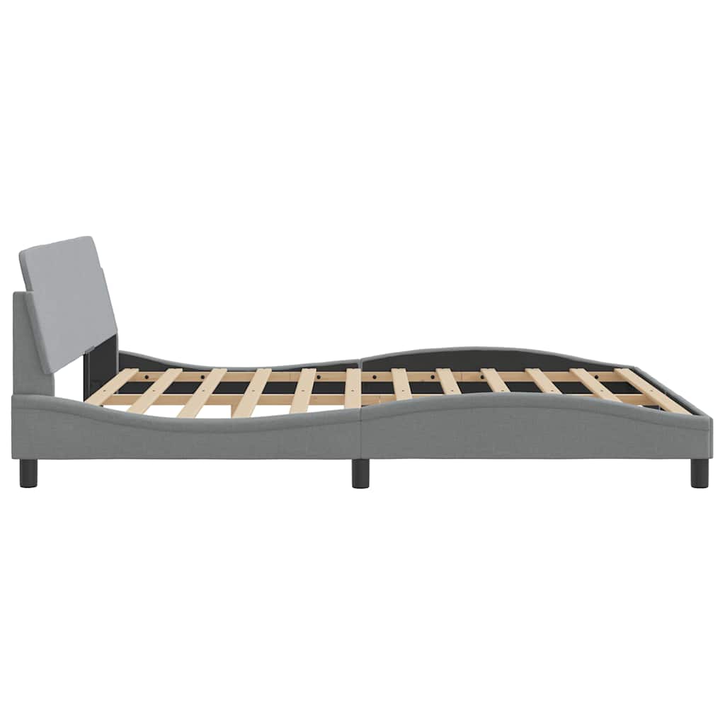 Cadre de lit Dover gris clair 183x213 cm tissu - XIOS