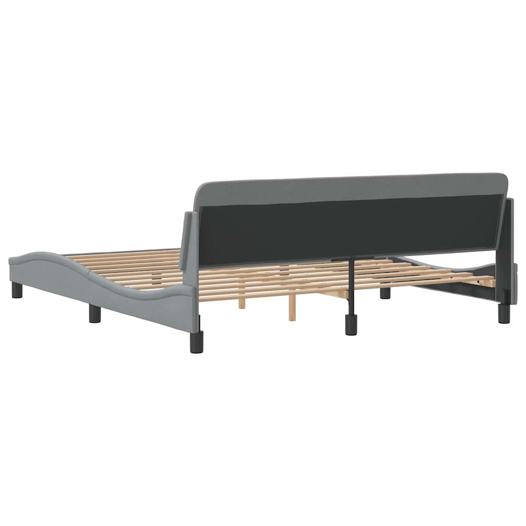 Cadre de lit Dover gris clair 183x213 cm tissu - XIOS