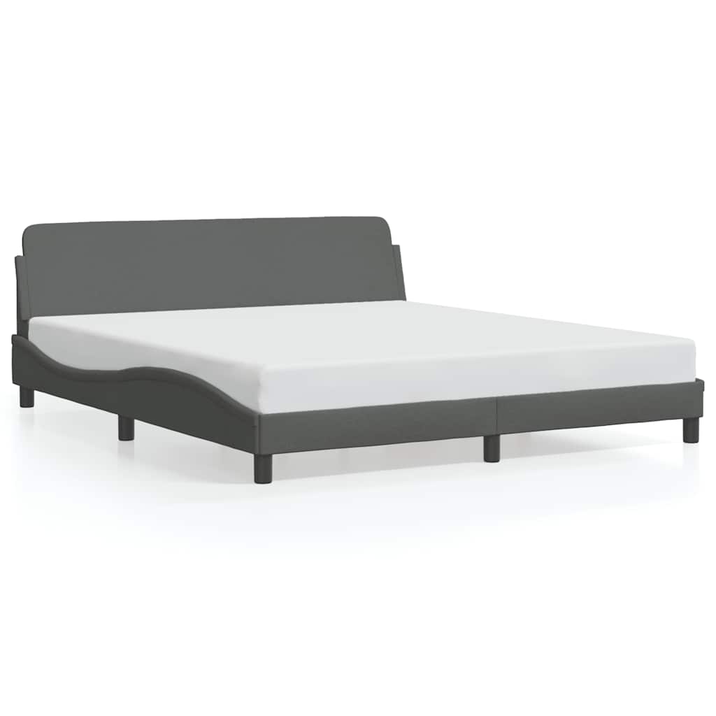 Cadre de lit Dover gris foncé 183x213 cm tissu - XIOS
