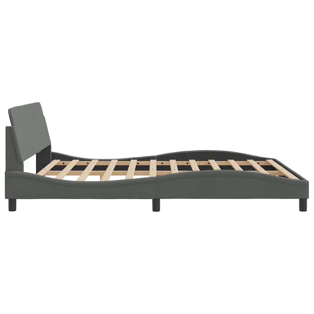 Cadre de lit Dover gris foncé 183x213 cm tissu - XIOS