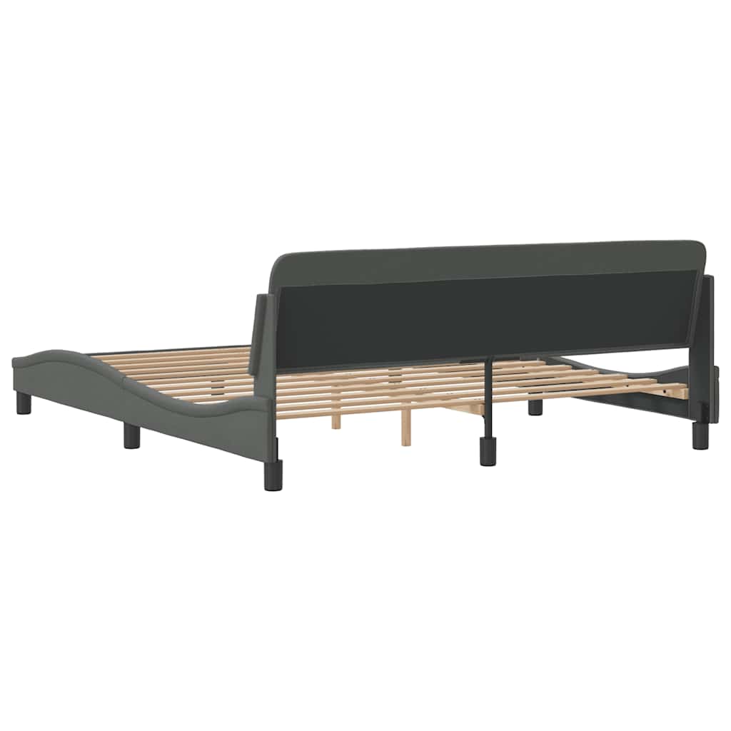 Cadre de lit Dover gris foncé 183x213 cm tissu - XIOS