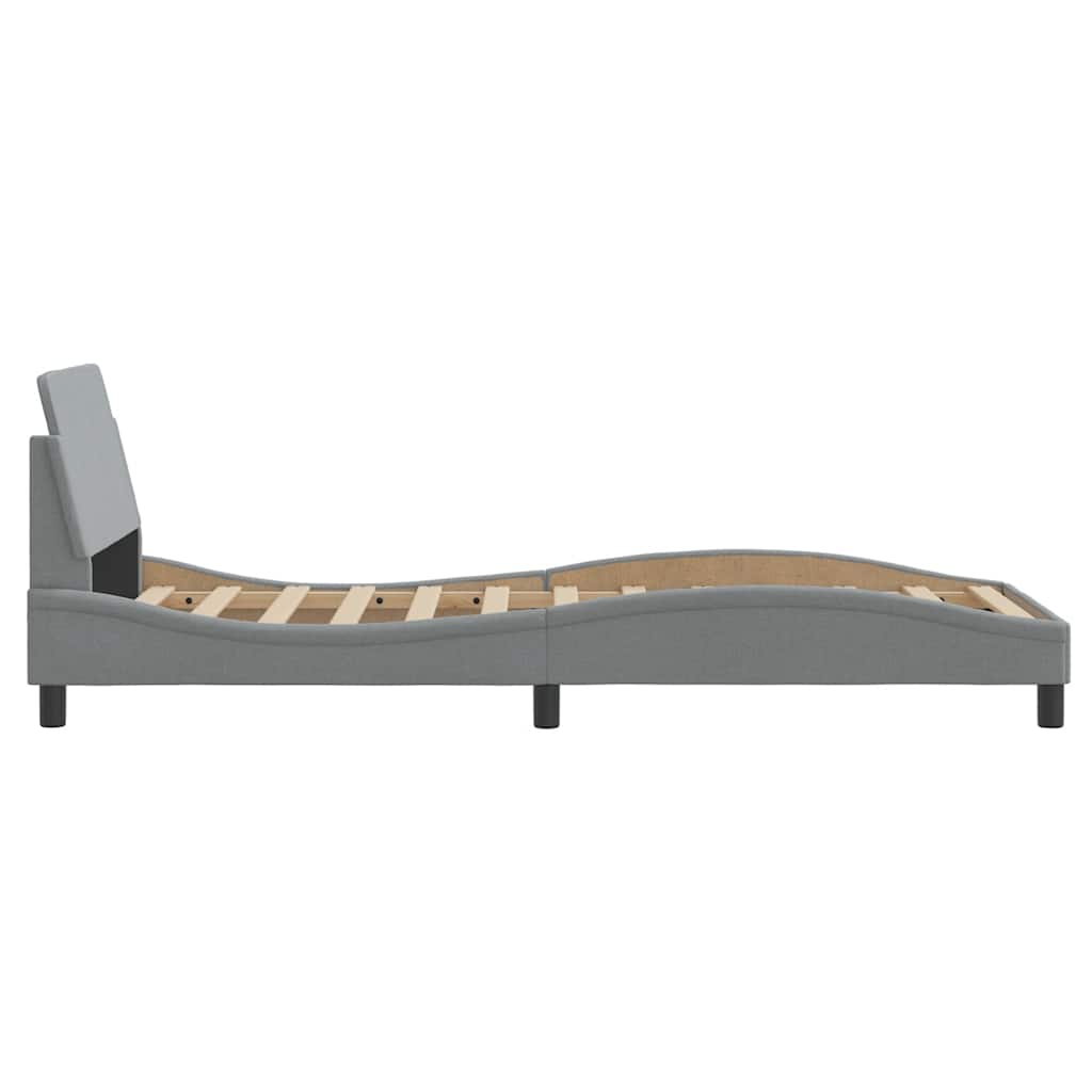 Cadre de lit Dover gris clair 90x190 cm tissu - XIOS