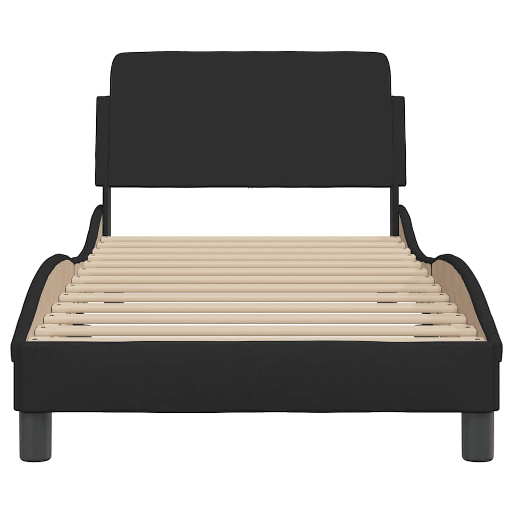 Cadre de lit Dover noir 90x190 cm en tissu - XIOS