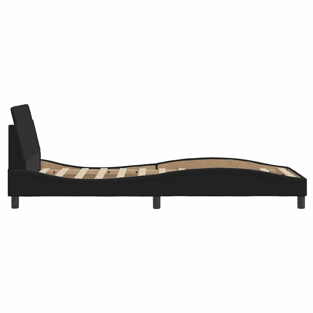Cadre de lit Dover noir 90x190 cm en tissu - XIOS