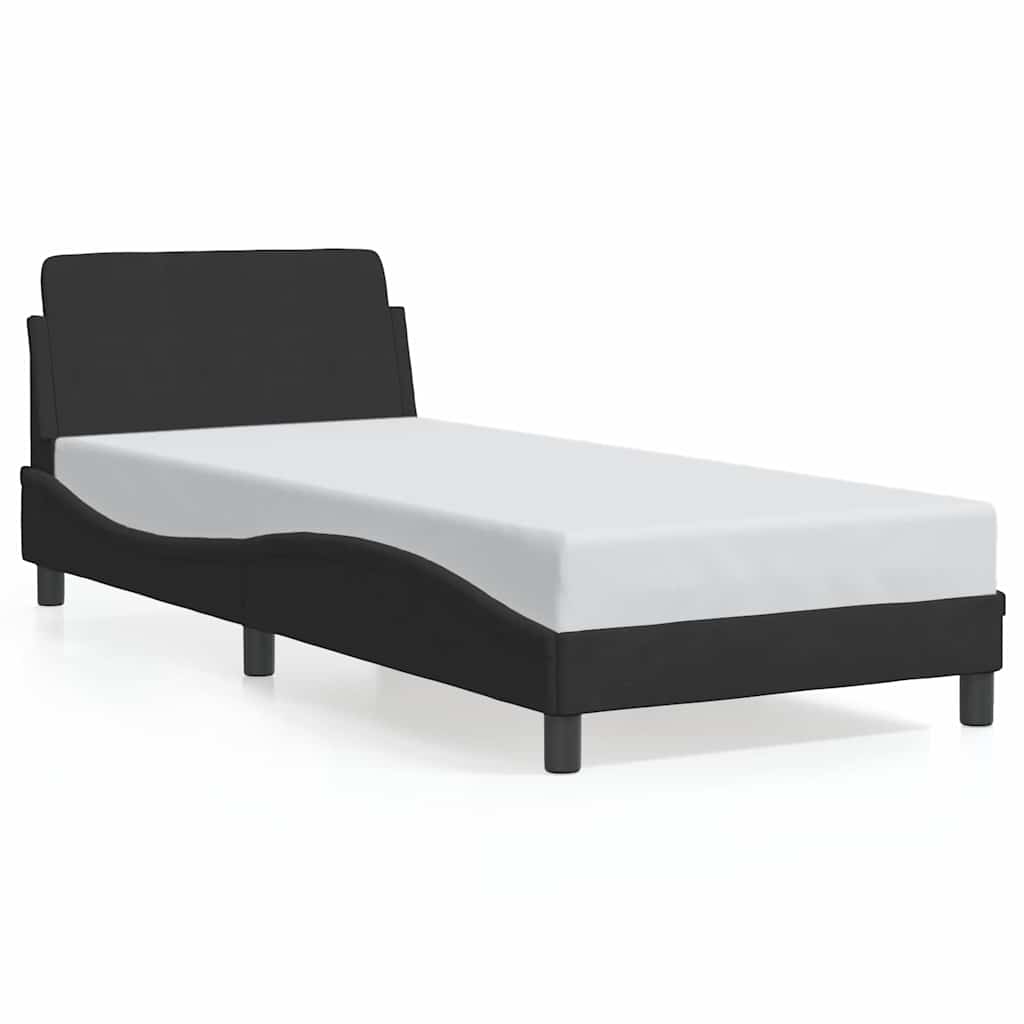 Cadre de lit Dover noir 90x190 cm velours - XIOS
