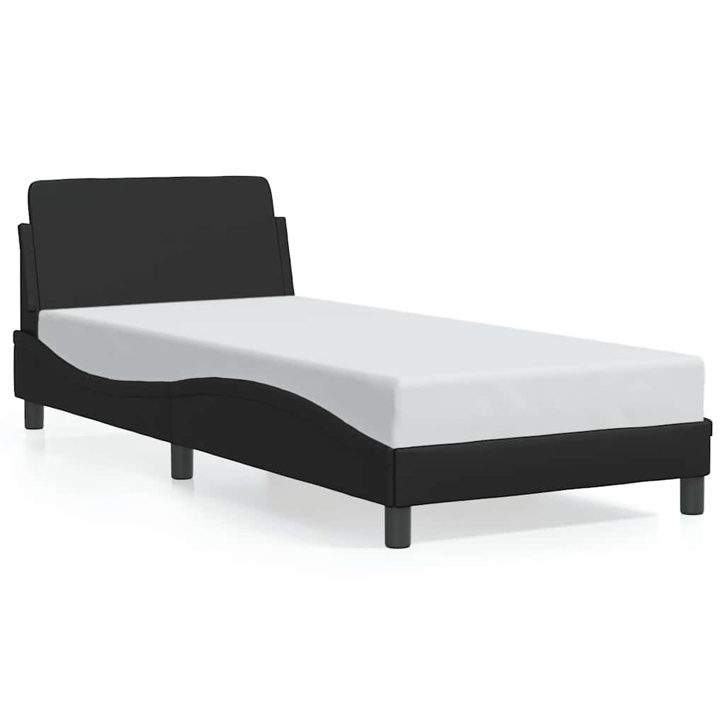 Cadre de lit Dover noir 90x190 cm en similicuir - XIOS